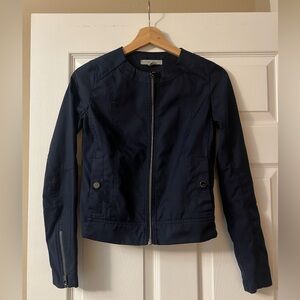 Athleta Navy Moto Jacket, Size XXS